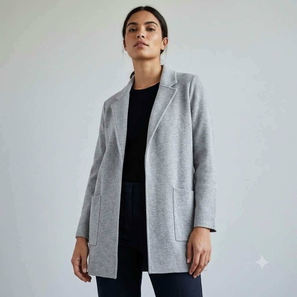 J.Crew S Gray Sweater Blazer Preppy Minimalist Officecore Quiet Luxury